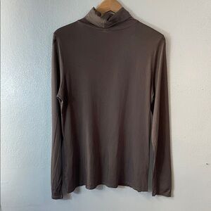 Pendleton Pima Cotton Modal Turtleneck Top Womens XL Brown Long Sleeve Layer